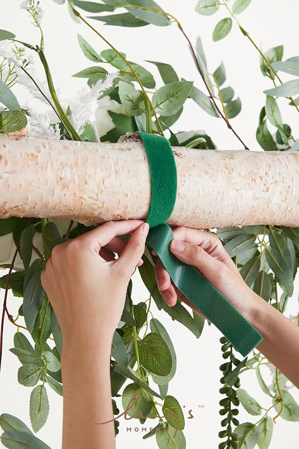 Ling's Moment Backdrop Floral Garland 6.5FT Artificial Wedding Arch Flowers Sage Green Decor, White Ceremony Reception Hanging Eucalyptus Rose Arbor Arrangement Outdoor Party Swag Home Decorations