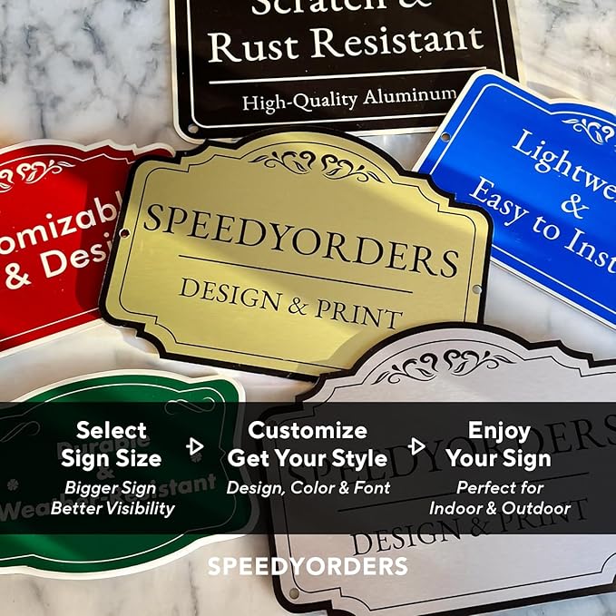 Custom Decorative Outdoor Metal Signs - Personalized Aluminum, Driveway Signs - Waterproof, Made in USA - Design 2 Red Brick, 30x24 In