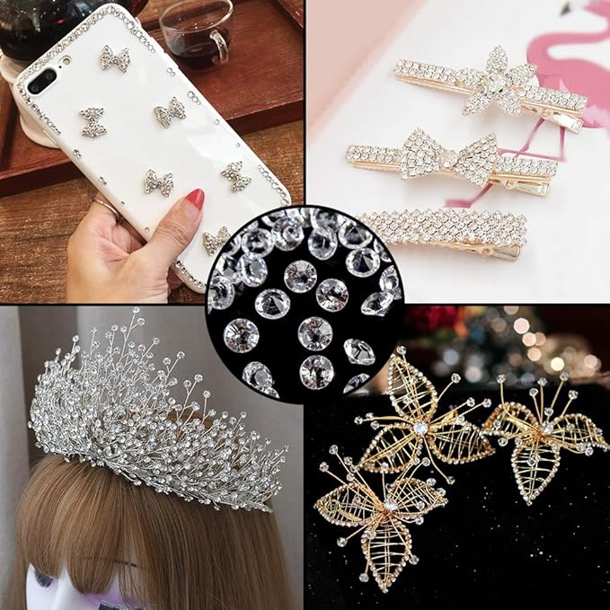 FUTUREPLUSX Fake Diamonds, 2000 PCS Mini Loose Diamonds Fake Crystals Rhinestones for Vase Fillers Wedding Bridal Shower Party Table Centerpiece Arts & Crafts Decor
