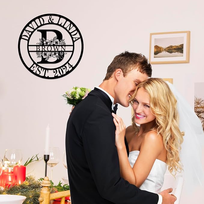 Personalized Christmas Gifts 2025 Best Housewarming Gifts Custom Metal Wedding Anniversary Sign Custom Metal Sign Wedding Gifts Personalized Family Name Signs Monogram Wall Décor