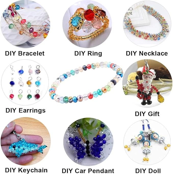 100PCS 8MM Red Series Round Crystal Glass Beads for Jewelry Making, DIY Crafts, Sun Catchers, Wind Chimes