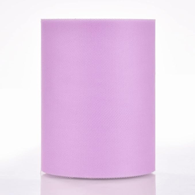 Tulle Rolls 6” by 100 Yards (300 feet) Tulle Roll Spool Fabric for DIY Tutu Skirts Wedding Baby Shower Crafts Decorations Party Supplies(Lilac)