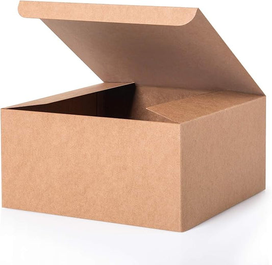 GEFTOL Gift Box 20 Pack 8 x 8 x 4 inches Fold Box Paper Gift Box Bridesmaids Proposal Box for Bridal Birthday Party Christmas（Brown）