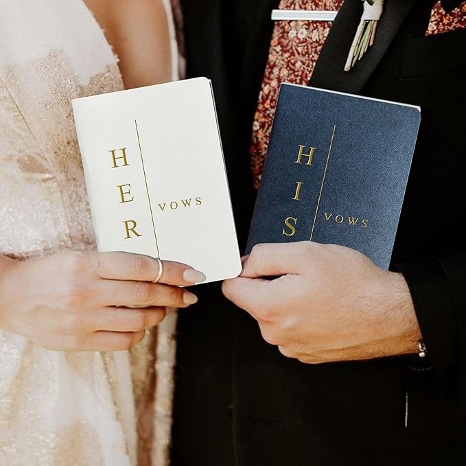 Vow Books His and Hers Wedding Vow Books Bride and Groom Vow Books Wedding Essentials Wedding Accessories(TR-HH-Navy)