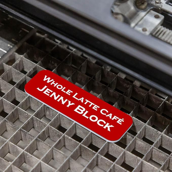Name Tag/Badge Blanks - 10 Pack - Red 1" X 3", Round Corners, Magnetic Backing