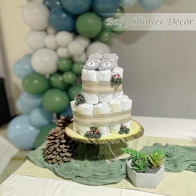 3 Pack Sage Green Cheesecloth Table Runner 10FT 120 Inches Green Gauze Table Runner for Wedding Bridal Shower Baby Shower Fall Thanksgiving Boho Decoration