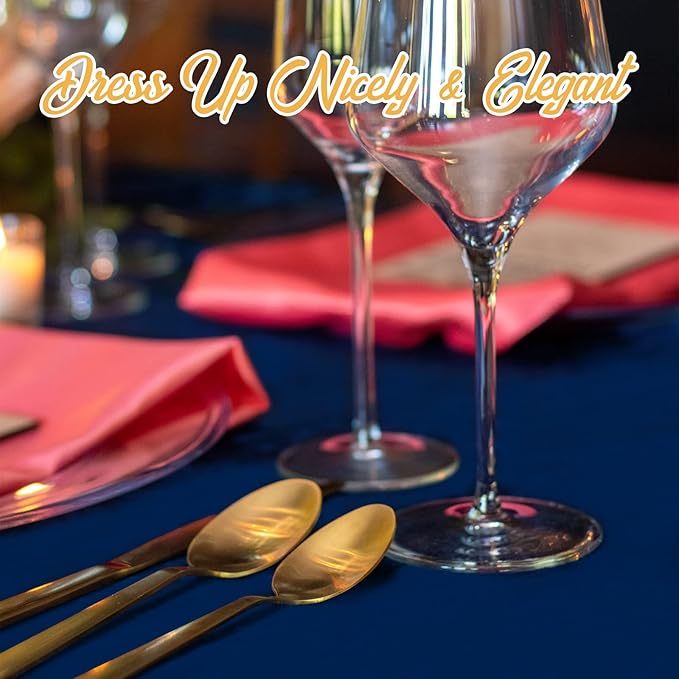 BRILLMAX 8 Pack Navy Blue Round Tablecloths 90 Inch - Circle Bulk Linen Polyester Fabric Washable Table Cloth Cover for Wedding Reception Banquet Birthday Party Buffet Restaurant