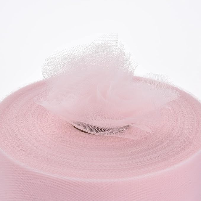 Tulle Fabric Roll, 6” by 200 Yards (600FT) Tulle Organza Fabric Spool for DIY Tutu Skirt Baby Shower Decor Wedding Backdrop Crafts Birthday Party Supplies(Aqua Pink)