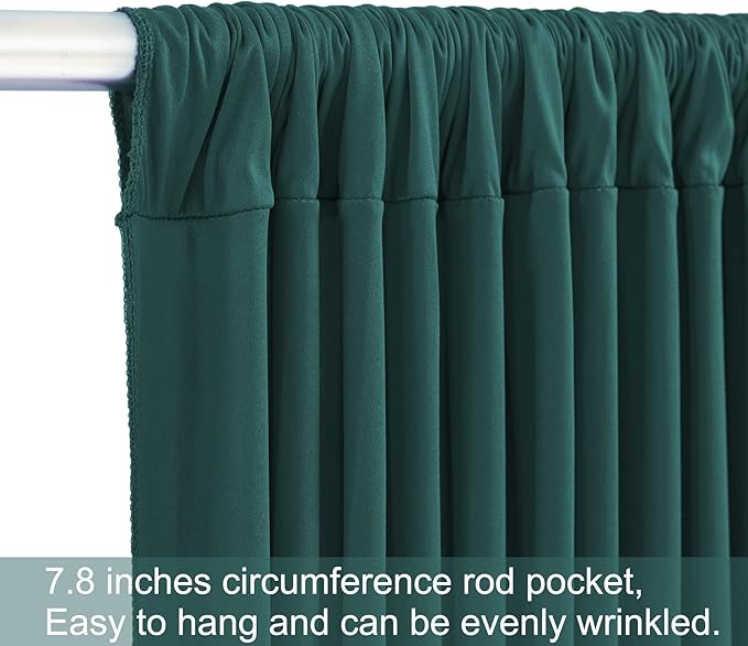 20ft x 12ft Emerald Green Backdrop Curtains Wrinkle Free Backdrop Curtain for Wedding Parties Fabric Backdrops Drapes Back Drop Cloth Bridal Shower Stage Curtains Wedding Decorations for Reception