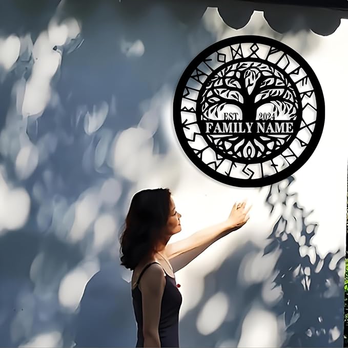 Personalized Tree of Life Metal Sign Wall Art Decor, Custom Wedding Gifts for Couples, Custom Family Name Sign, Christmas Valentine's Day Housewarming Gifts