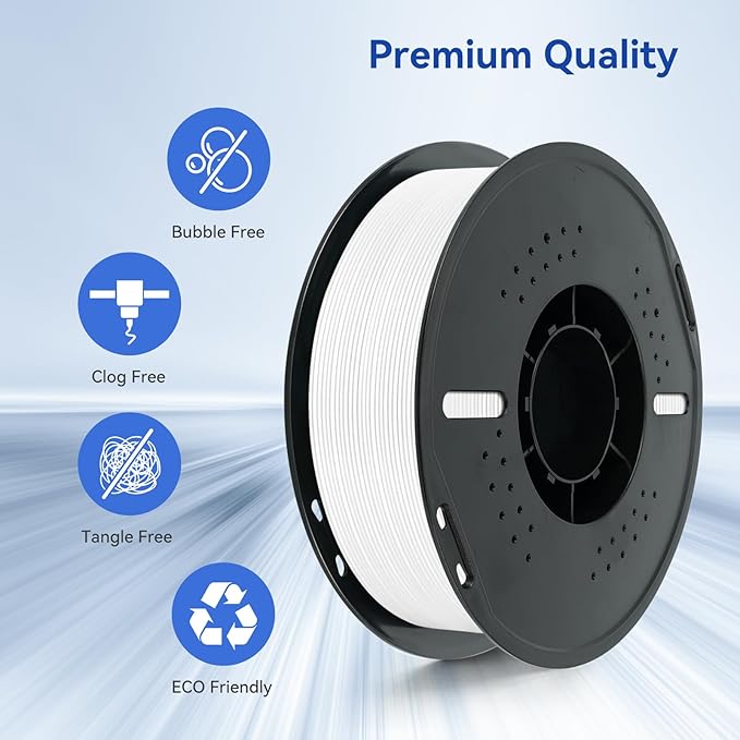 Kingroon 16KG White PLA Filament 1.75mm 3D Printer Filament Pla Filament Dimensional Accuracy +/- 0.02mm, Fit Most FDM Printer, 1KG X 16 Spools