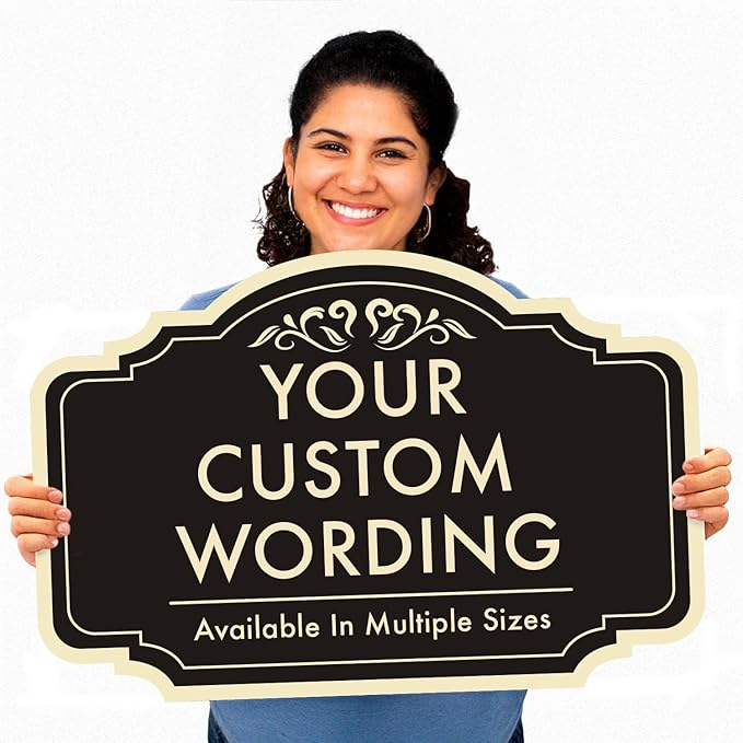 Custom Black Charcoal 36x24-inch Aluminum Outdoor Signs, Personalized Driveway, Waterproof Made in USA