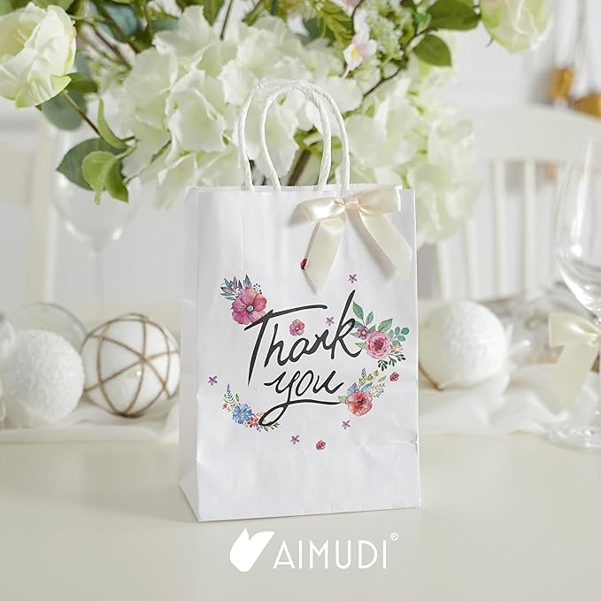 AIMUDI Ivory Bows 2.5" Pretied Satin Ribbon Bows Premade Twist Tie Bow for Treat Bags Cake Pop Bow for Wedding Favors Mini Bows for Gift Wrapping Baby Shower Decorations - 50 Counts