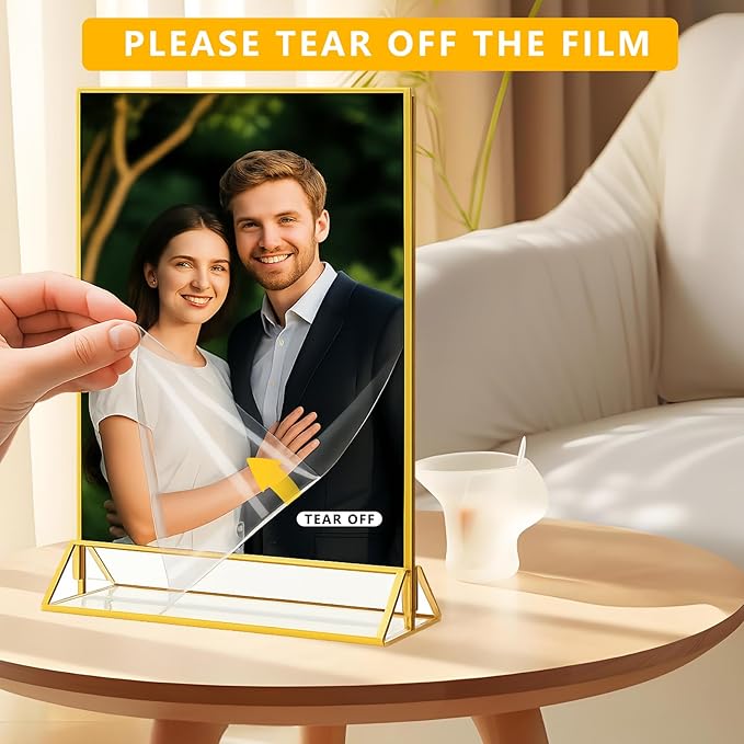 Acrylic Sign Holder, 8.5 x 11 In 8 Pack Acrylic Sign, Flyer Holder, Table Signs Holders, Flyer Stand, Double Sided Flyers Holders Table Menu Display Stand for Wedding Tables Number