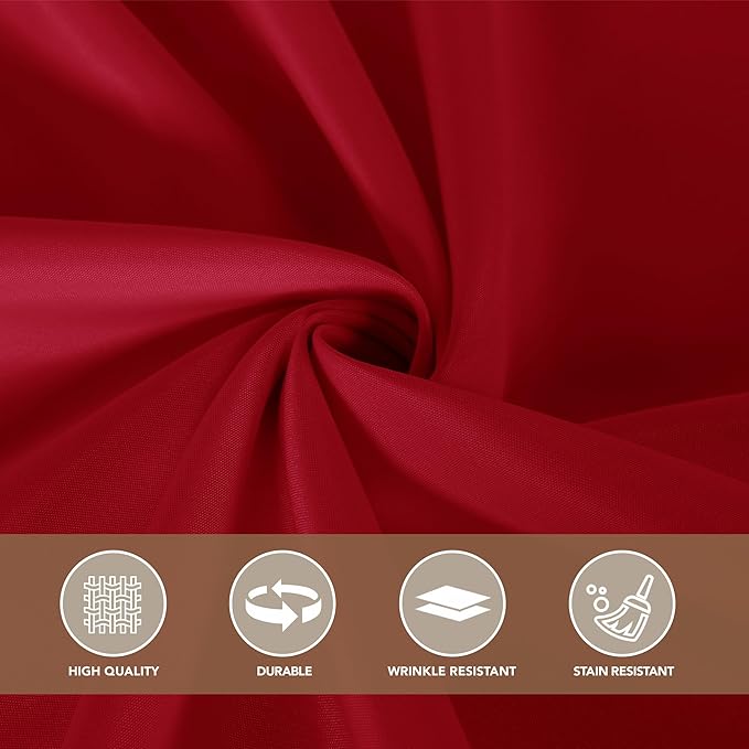 sancua Small Square Tablecloths 36x36 Inch - Christmas Red Table Cloth for Square or Round Tables, Washable Polyester Fabric Table Cover for Nightstand End Bedside Tables