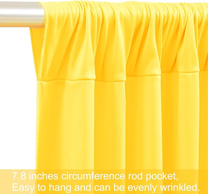 20ft x 12ft Yellow Backdrop Curtains Wrinkle Free Backdrop Curtain for Wedding Parties Yellow Fabric Backdrops Drapes Back Drop Cloth Bridal Shower Stage Curtains Wedding Decorations for Reception