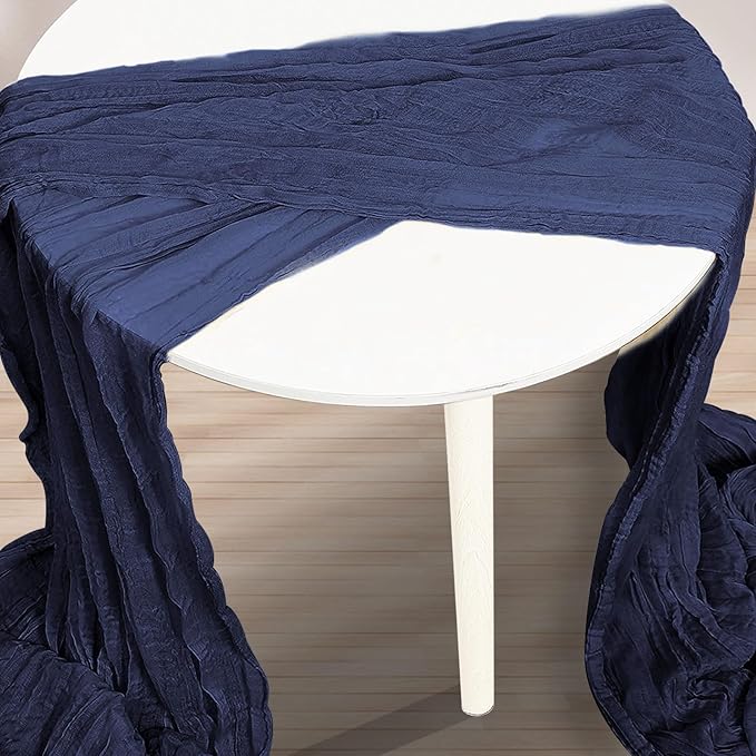 10 Pack Navy Blue Cheesecloth Table Runner 35x120 Inch 10Ft Rustic Gauze Cheese Cloth Table Runner Sheer Cheesecloth Table Runners for Wedding Party Bridal Shower Decoration