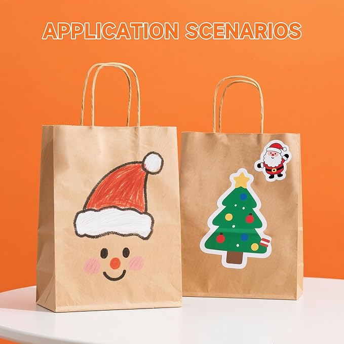 50 Pack Small Brown Paper Gift Bags with Handles, 5.8"x3.2"x8.25" Kraft Paper Gift Bags for Retail, Birthday Parties, Shopping, Versatile Craft Bags & Goodie Sacks