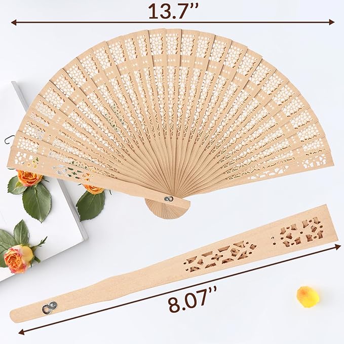 30Pcs Personalized Folding Hand Fans Custom Engraved Summer Wedding Fans,Personalized Wooden Fans Party Favor Bridal Shower Gifts for Guests