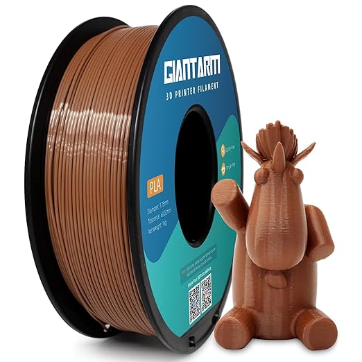GIANTARM PLA Filament,Brown 3D Printer Filament 1Kg(2.2lbs) Spool,1.75mm Dimension Accuracy +/- 0.03mm,Fit Most FDM 3D Printers