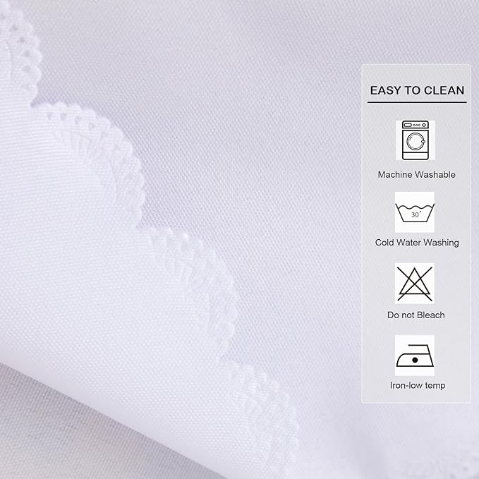 Small Round White Tablecloth 36 Inch Polyester Fabric Washable Table Cover Decorative Wrinkle Resistant Solid Color Table Cloth for Kitchen Dining Party Wedding Camping