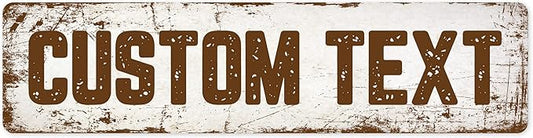 Custom Sign, Custom Street Sign, 11 Font Colors, 13 Font Styles, 4 Hole Options, 22 Sizes, 6x24 Inches, Rust Free DiBound, Fade Resistant, Made in USA by My Sign Center (Rustic)