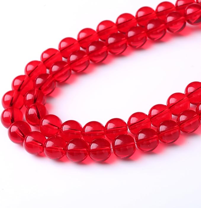 Red Glass Round Crystal Energy Jade Beads, 4MM, 90PCS, for Jewelry Making, DIY Bracelet, Necklace, Wedding Decorations
