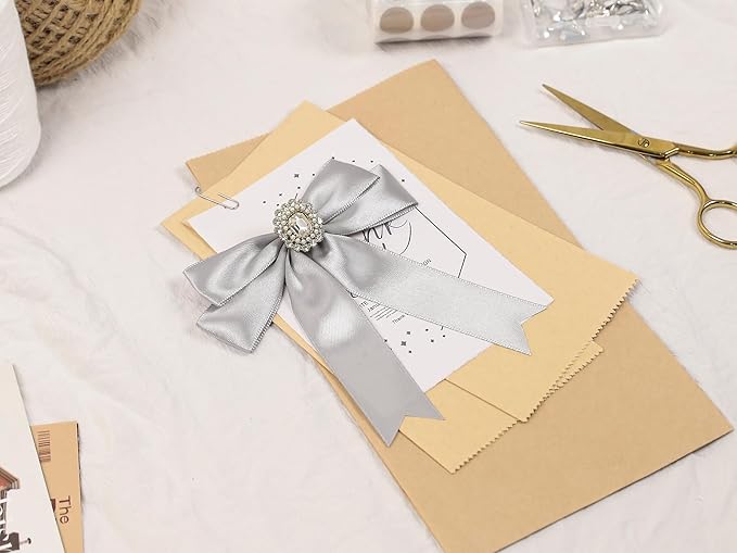 Silver Satin Ribbon 1 inch X Continuous 100 Yards, Single Face Polyester Ribbon Perfect for Gift Wrapping, Flower Bouquet, Wedding Decor, Crafts, Bow Making, Sewing and More