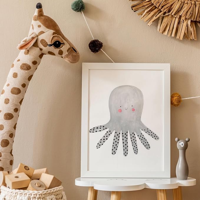 KTKDE A2 Picture Frame White Woodgrain Display 16.5x23.4 inch Poster Frames Vertical & Horizontal Wall Hanging Large Picture Frame and Artwork-Perfect for Christmas gifts and Home Decor