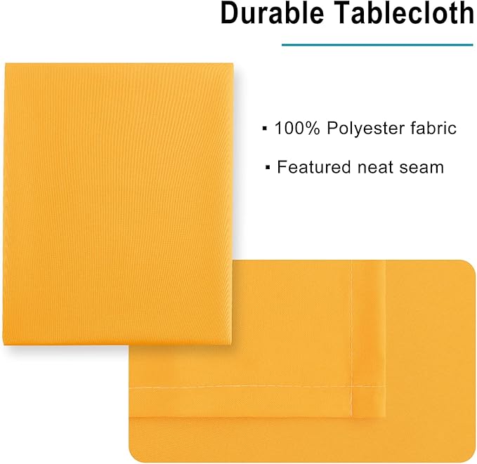 Hiasan Orange Yellow Rectangle Tablecloth - Waterproof Washable Fabric Table Cloth for Dining Party and Outdoor Use, 54 x 108 Inch