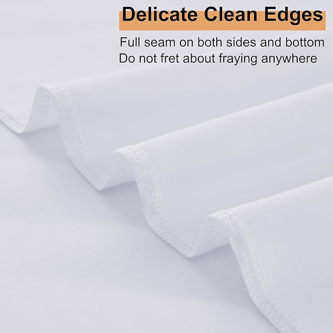 50ft x 10ft Thick Ivory Backdrop Curtains for Parties, 10 Panels 5ft x 10ft Non See Through Ivory Polyester Wedding Drapes Photo Backdrop for Birthday Party Graudation Photography Home Decor