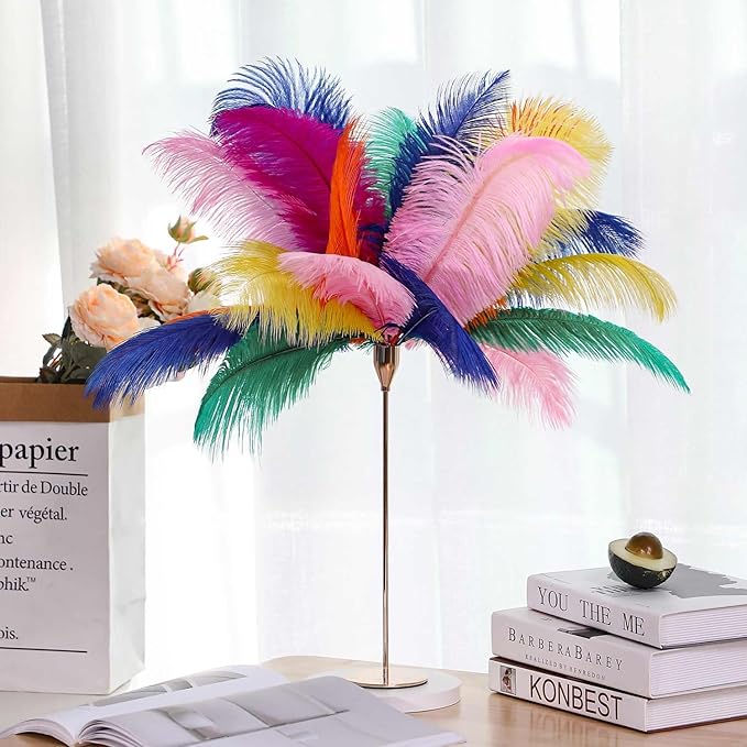 YAKRUNA 30PCS Royal Blue Ostrich Feathers Bulk 12-14 Inches for Centerpieces for Wedding Birthday Gatsby Party, Decorative Plumes for Vase & Table & Christmas Tree Decor (30-35cm, Blue)