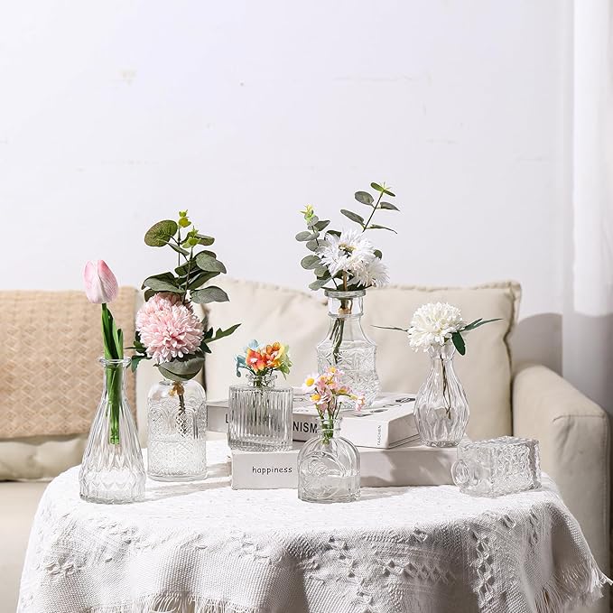 Bud Vases in Bulk 36, Glass Vase for Centerpieces, Small Vase for Flowers, Small Flower Vases for Centerpieces, Mini Vases, Vintage Vase, Clear Bud Vases for Wedding Table Decor