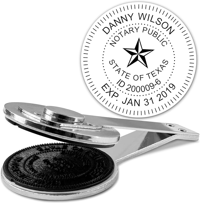 MaxMark Insert Only for Notary Seal Round Desk Embosser for Texas State