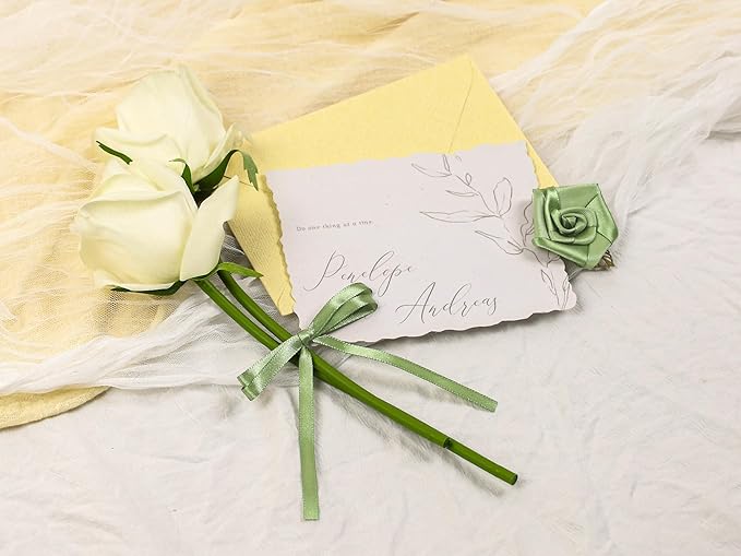Sage Green Satin Ribbon 1/4 inch X Continuous 25 Yards, Single Face Polyester Ribbon Perfect for Gift Wrapping, Flower Bouquet, Wedding Decor, Crafts, Bow Making, Sewing and More