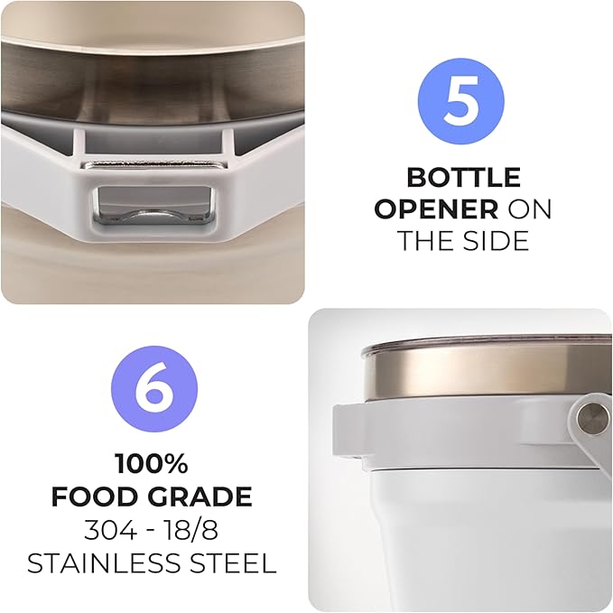Large Insulated Ice Bucket with Lid – Stainless Steel Ice Bucket and Scoop – Ice Buckets for Parties, Bars – Ice Bucket with Lid and Scoop – Outdoor Ice Bucket, Champagne (Black)