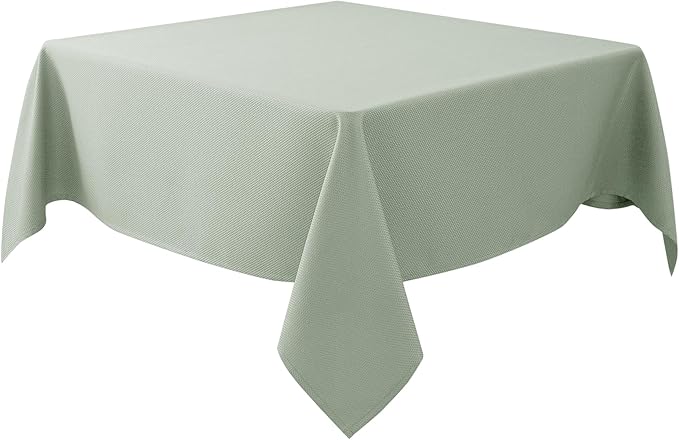 Biscaynebay Square Tablecloth 54x54 Inch-Sage Card Fabric Table Cover-Small Folding Tablecloths Linen Water Resistant Washable for Kitchen Dining Picnic Patio Outdoor Party Restaurant Tables