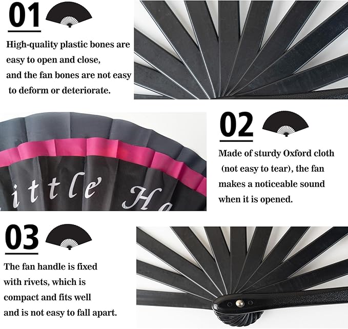 Custom Fans with Your Photo/Text - 13 Inch Personalized Folding Hand Fan for Line Dancing, Weddings, Parties | Decorative Gift for Women, Church Events & Dance Performances (50, 10 Inch)