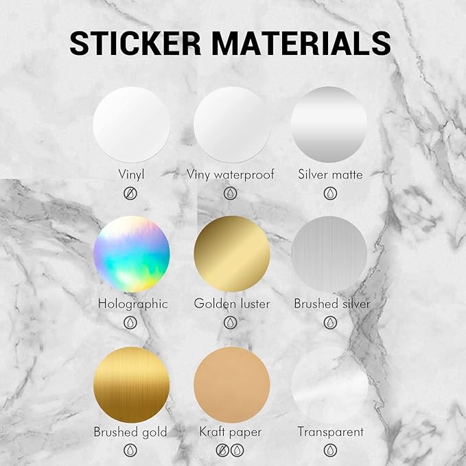 Custom Logo Stickers for Business, Personalised Logo Labels, Waterproof, Perfect for Branding & Packaging (Brushed Gold)