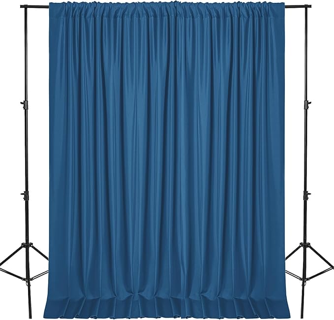 DWCN 10x10 FT Backdrop Curtains for Parties, Photography Backdrop Drapes with Rod Pockets for Wedding Decorations Stage Birthday Family Gatherings, 2 Panels 5ft x 10ft, Royal Blue