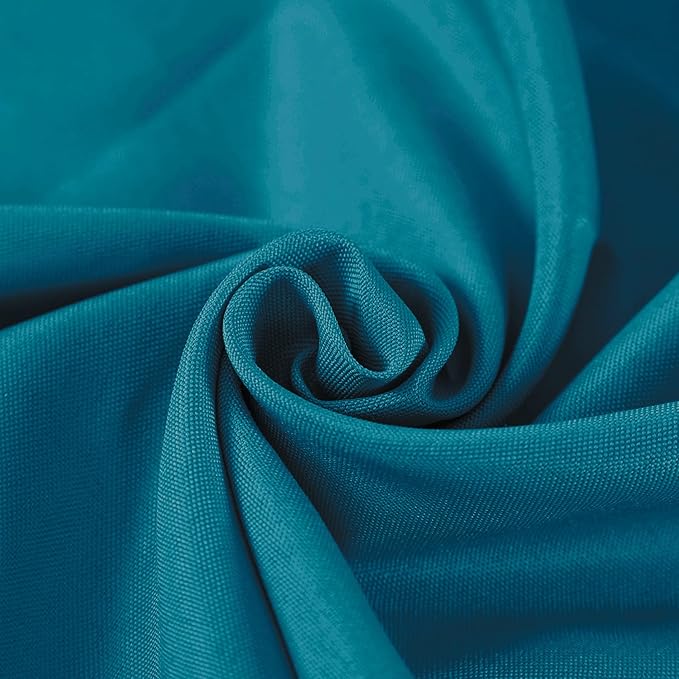 Fokitut 2 Pack Waterproof Round Tablecloth, 108 Inch, Stain Resistant and Wrinkle Polyester Table Cloth, Fabric Table Cover for Kitchen Dining, Wedding, Party, Holiday Dinner-Caribbean Blue