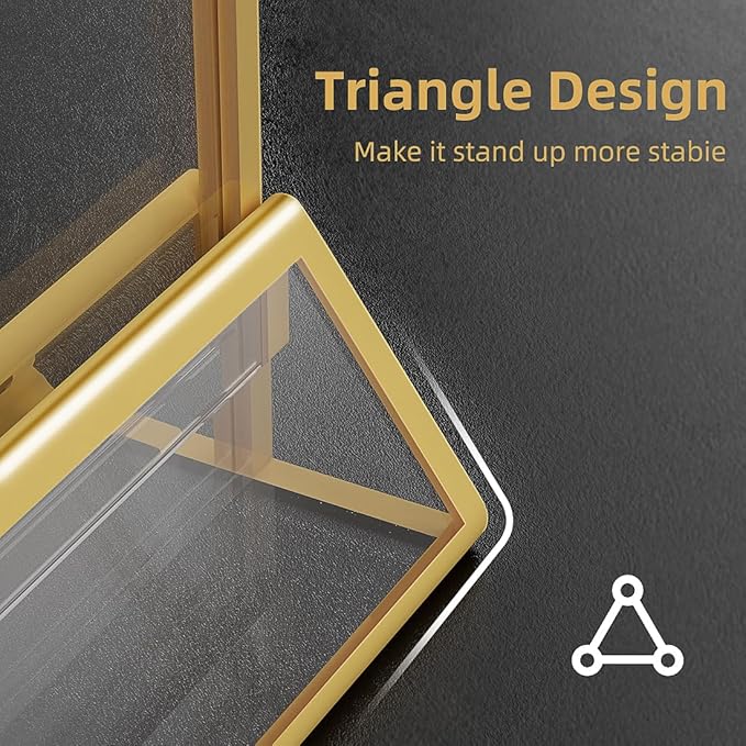 Gold Frames 4x6 Acrylic Sign Holder Double Sided Picture Frames for Wedding Table Number Menu Flyer Display for Office Home Party- Pack of 12