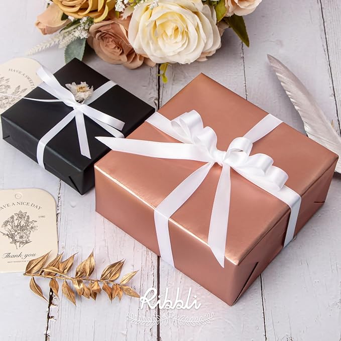 Ribbli White Satin Ribbon Double Faced Satin 1/4 Inch x Continuous 100 Yards-White Ribbon for Gift Wrapping Crafts Wedding Decoration Bows Bouquet Floral Arrangement