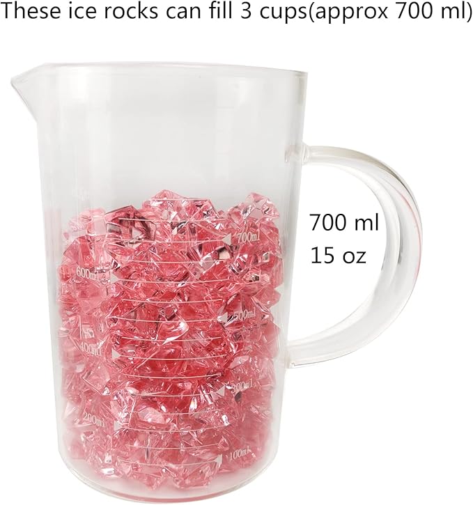 HappyFiller 15 OZ Pink Faux Ice Rocks 170 PCS Fake Crystal Cubes Stones Acrylic Gem for Glass Vase Fillers,Floral Display,Wedding Centerpieces,Party Deecor,Crafts,Table Scatter,Home Decoration