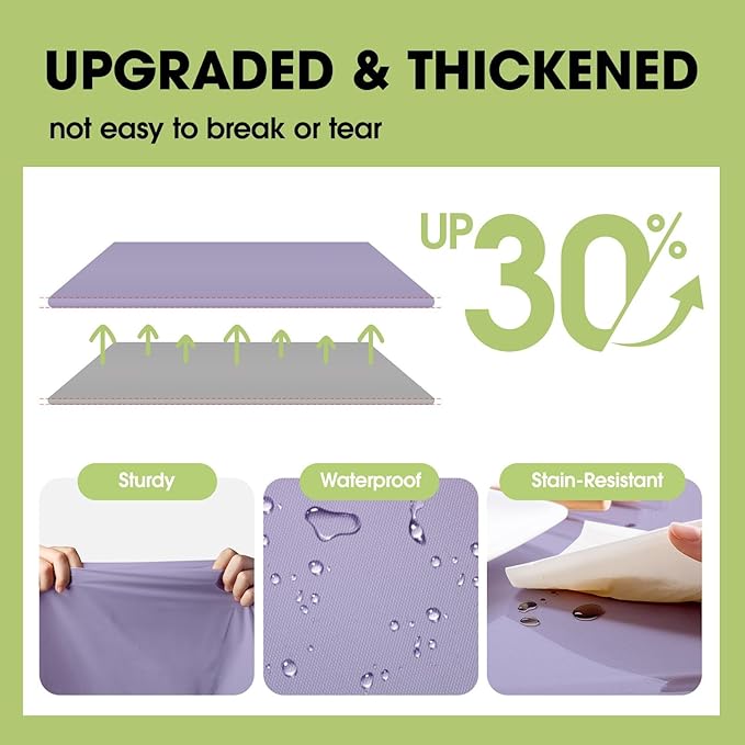 Pureegg Plastic Table Cloth Disposable 10 Pack, 84'' Round Table Cloths, Easter Party, Decorative Tablecloths, Round, Light Purple, Pastel, Plastic Cover, Leakproof & Sturdy, Lilac, Lavender