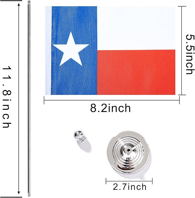 ZXvZYT 2 Pack American US Texas flag USA Texas State table flag,Small Mini United States Desk Flags With Stand Base,for U.S. States Party Events Celebration Decorations Supplies