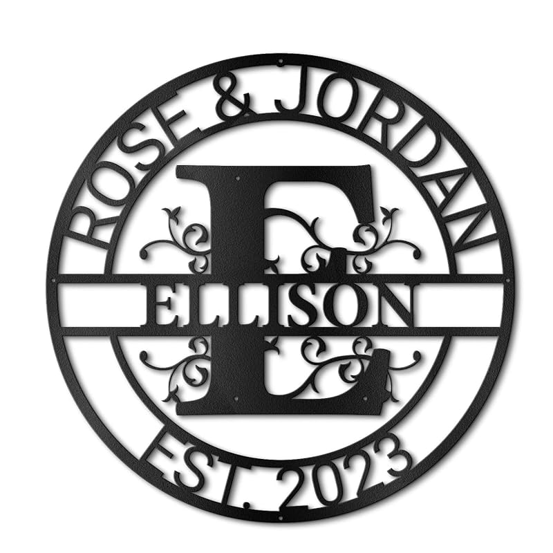 Custom Metal Wall Art Split Letter Monogram Metal Wall Art Last Name Sign Family Name Sign Personalized Wedding Gift Fire Pit Outdoor Decor Cabin