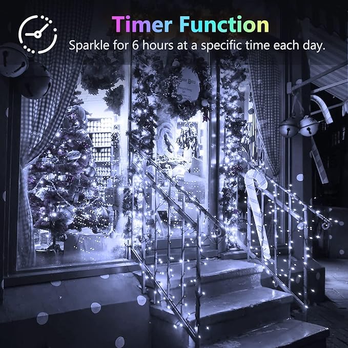 2 Pack 20FT 60LED Battery Operated Fairy Lights with Timer, Waterproof Battery String Lights Outdoor Indoor, Battery Twinkle Light for Bedroom Wedding Birthday Party Chirstmas (Cool White)