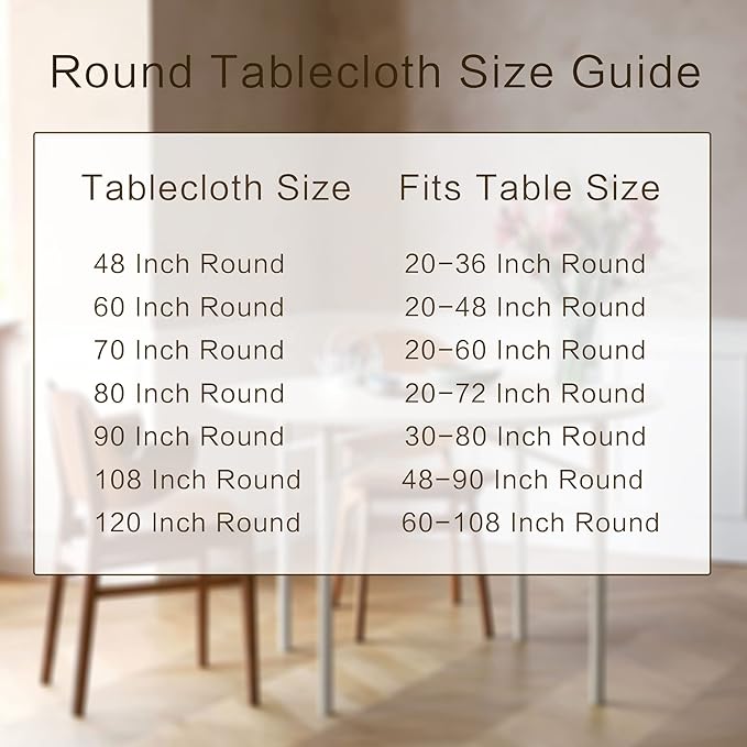 sancua Round Tablecloth - 80 Inch - Water Resistant Spill Proof Washable Polyester Table Cloth Decorative Fabric Table Cover for Dining Tables, Buffet Parties and Camping, Teal