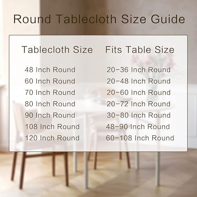 sancua Round Tablecloth - 48 Inch - Water Resistant Spill Proof Washable Polyester Table Cloth Decorative Fabric Table Cover for Dining Tables, Buffet Parties and Camping, Light Grey